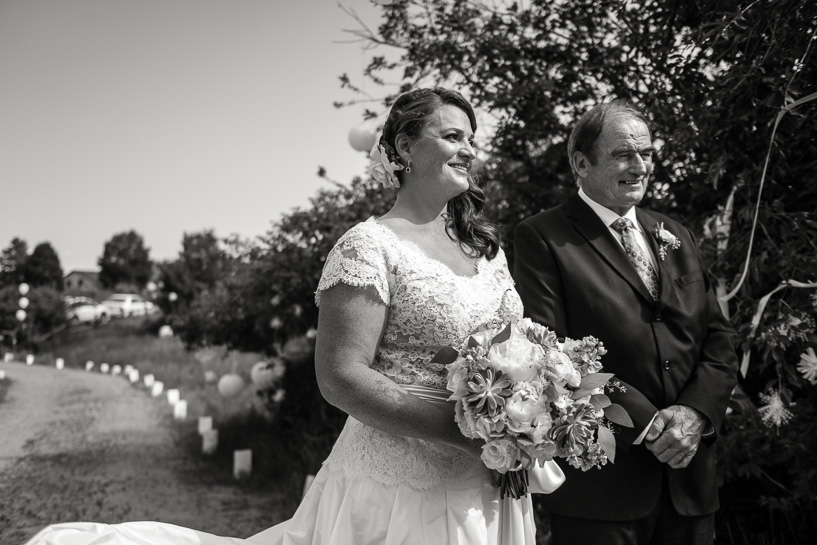Bride and father at Willowbrook Amphitheater