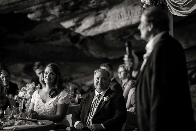 father of the bride gives a toast at willowbrook amphitheater wedding