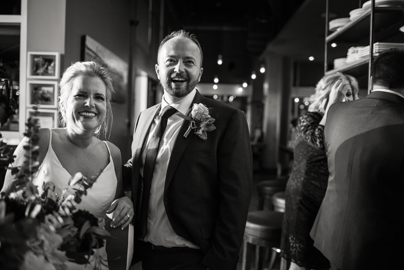 Bride and groom at Coohills wedding reception.