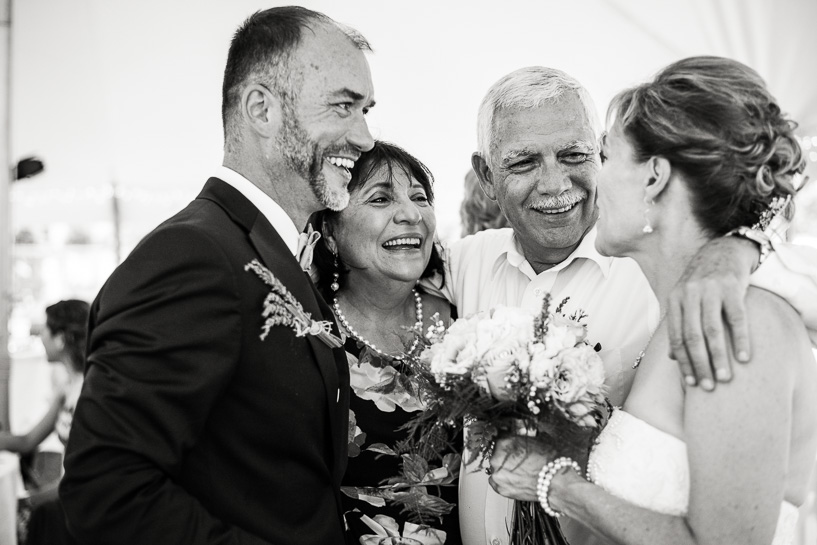 Backyard reception by Denver wedding photojournalist