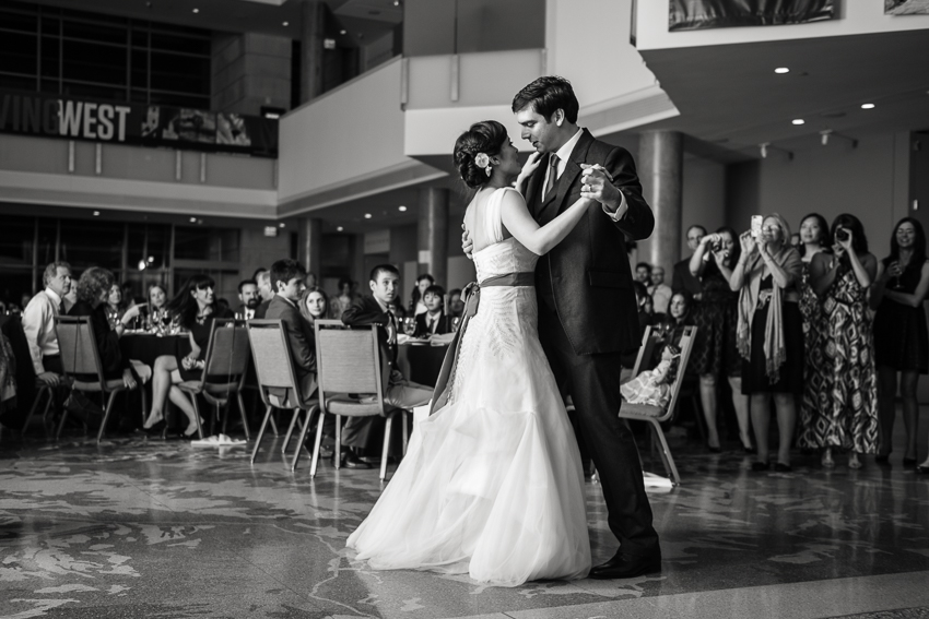 First dance at a wedding in the main hall of the History Center Colorado.