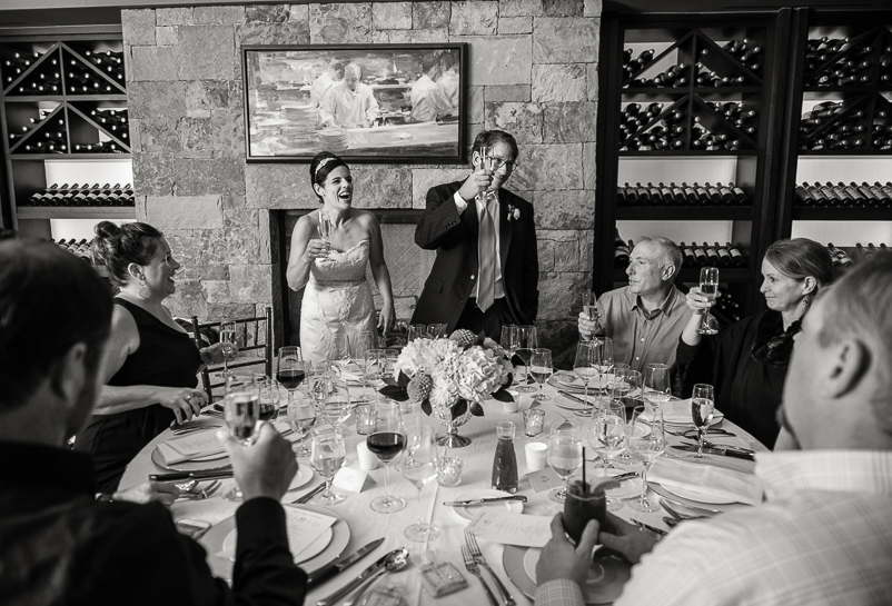 Groom makes a toast at a Four Seasons Vail wedding reception.