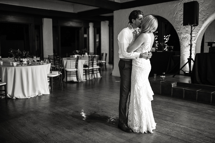 Couple on dance floor after all the guests have left, by Denver wedding photojournalist at The Villa Parker.