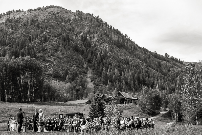 Wedding ceremony at the T-Lazy-7 Ranch in Aspen